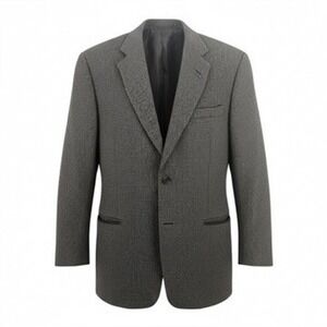 Jhane Barnes Mens 40 Blazer Gray Micro Pattern Wool Blend Two Button Sport Coat